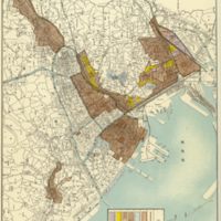 Yokohama Land Demarcation Organization Progress Map<br /><br />
(Taishō 14, December 31)