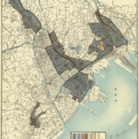 Yokohama Land Demarcation Organization Progress Map<br /><br />
(Shōwa 3, June 30)