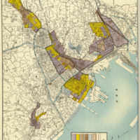 Yokohama Land Demarcation Organization Progress Map<br /><br />
(Shōwa 1, December 31)
